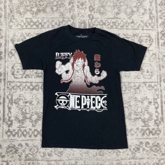 One Piece Anime T-Shirt Cotton Ripple Junction Luffy Print Shirt Size Small - Picture 1 of 6